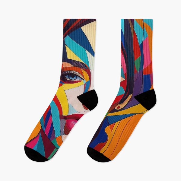 Item preview, Colourful vibrant fractured cubism style portrait of a goddess designed and sold by Boxing Kangaroo Retail Company.