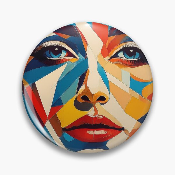 Item preview, Retrato colorido y vibrante de una diosa en estilo cubista fracturado designed and sold by Boxing Kangaroo Retail Company.