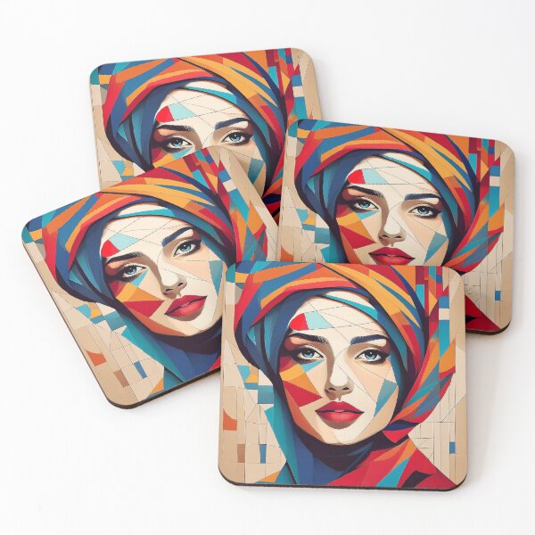 Item preview, Colourful vibrant fractured cubism style portrait of a goddess designed and sold by Boxing Kangaroo Retail Company.