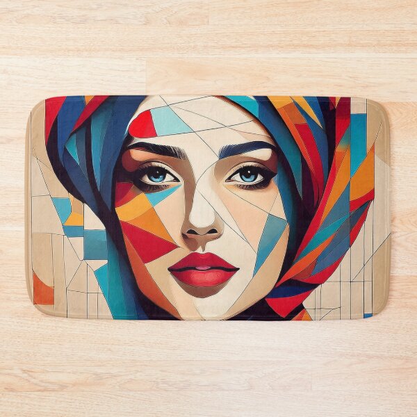 Item preview, Colourful vibrant fractured cubism style portrait of a goddess designed and sold by Boxing Kangaroo Retail Company.