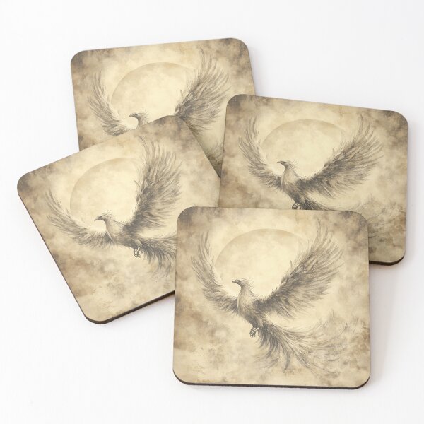 Item preview, Serene phoenix rising from the ashes ink wash designed and sold by SetMyHeart.