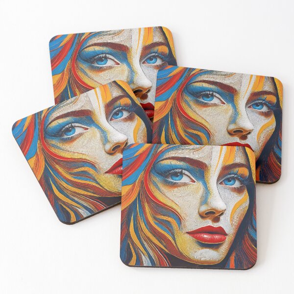 Item preview, Beautiful Young Woman Face with Blue Eyes Art | Digitally Handmade Drawing Painting designed and sold by FilipeFerreira.