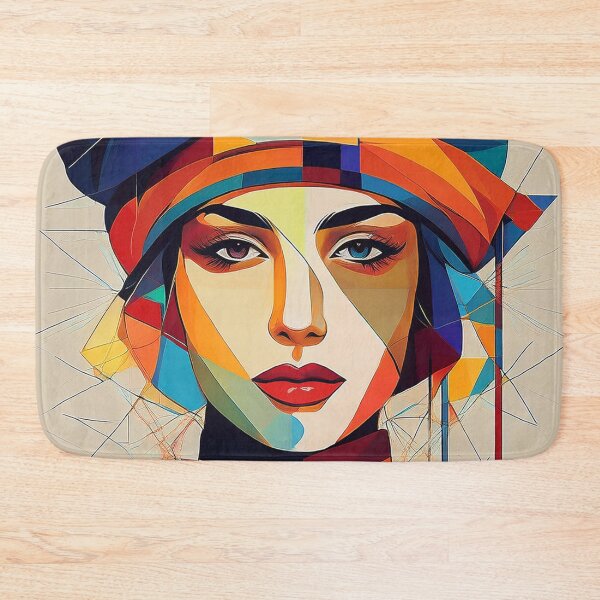 Item preview, Colourful vibrant fractured cubism style portrait of a goddess designed and sold by Boxing Kangaroo Retail Company.