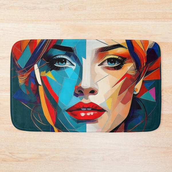 Item preview, Colourful vibrant fractured cubism style portrait of a goddess designed and sold by Boxing Kangaroo Retail Company.