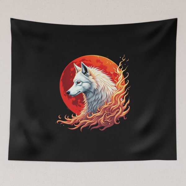 Item preview, Ethereal White Wolf Blood Moon designed and sold by Adrian Kane.