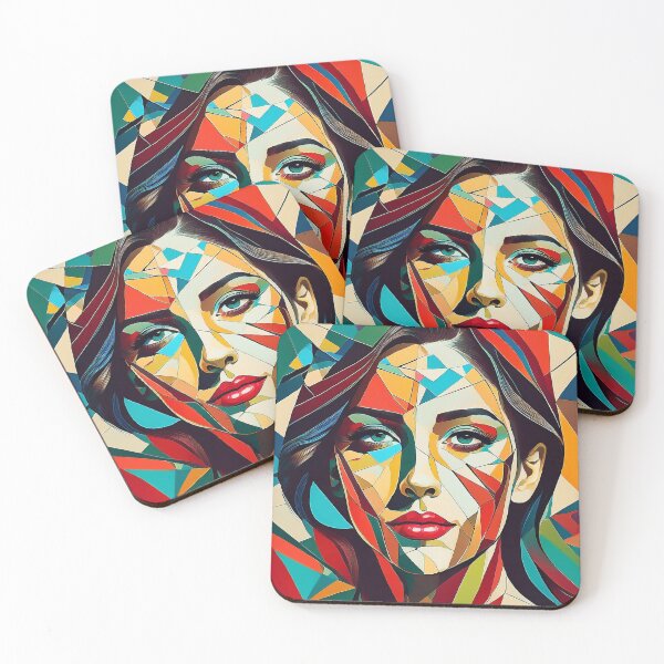 Item preview, Colourful vibrant fractured cubism style portrait of a goddess designed and sold by Boxing Kangaroo Retail Company.