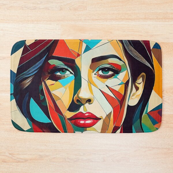 Item preview, Colourful vibrant fractured cubism style portrait of a goddess designed and sold by Boxing Kangaroo Retail Company.
