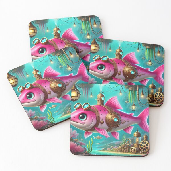 Item preview, Steampunk Pink Salmon designed and sold by Sillytoe.