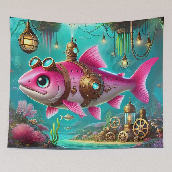 Item preview, Steampunk Pink Salmon designed and sold by Sillytoe.