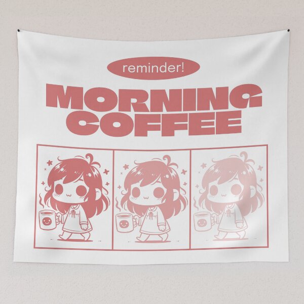 Item preview, Morning coffee, reminder, Pink designed and sold by Alma-design-art.
