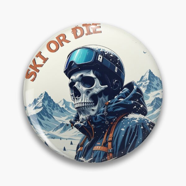 Item preview, Ski or die, ski, skier, ski skull, apres ski, skull skier, cold, zombie skier, ghost, thrash, ride designed and sold by SavageLegion.