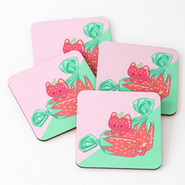 Item preview, Strawberry Kitty Candy Print designed and sold by MentallyGhost.