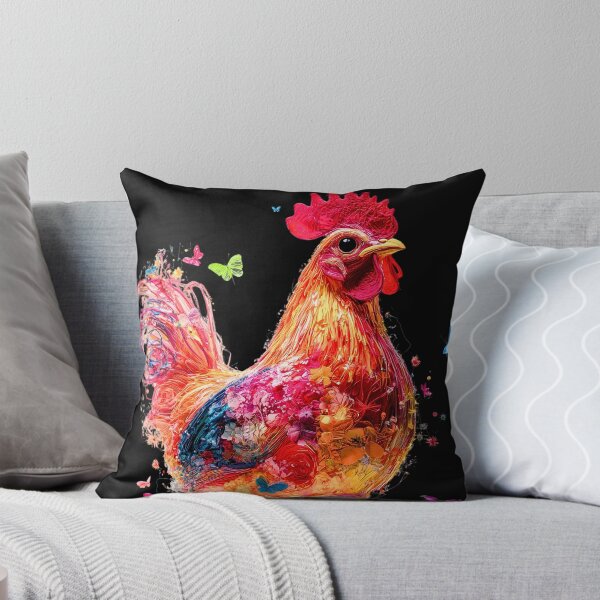 Artikel-Vorschau von Buntes Huhn mit Schmetterlingen, designt und verkauft von ACastilloArt.