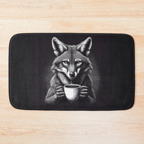 Item preview, funny up all night coyote drinking coffee designed and sold by Boxing Kangaroo Retail Company.