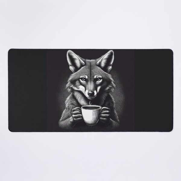 Item preview, funny up all night coyote drinking coffee designed and sold by Boxing Kangaroo Retail Company.