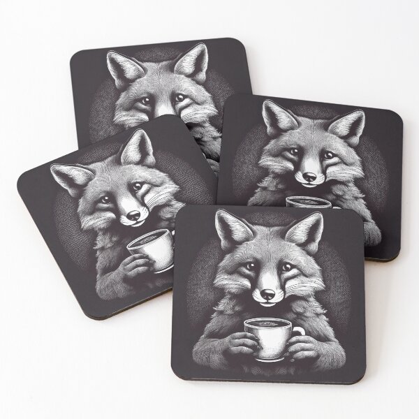 Item preview, funny up all night fox drinking coffee designed and sold by Boxing Kangaroo Retail Company.