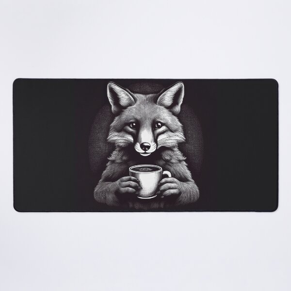 Item preview, funny up all night fox drinking coffee designed and sold by Boxing Kangaroo Retail Company.