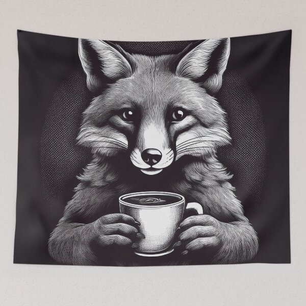 Item preview, funny up all night fox drinking coffee designed and sold by Boxing Kangaroo Retail Company.