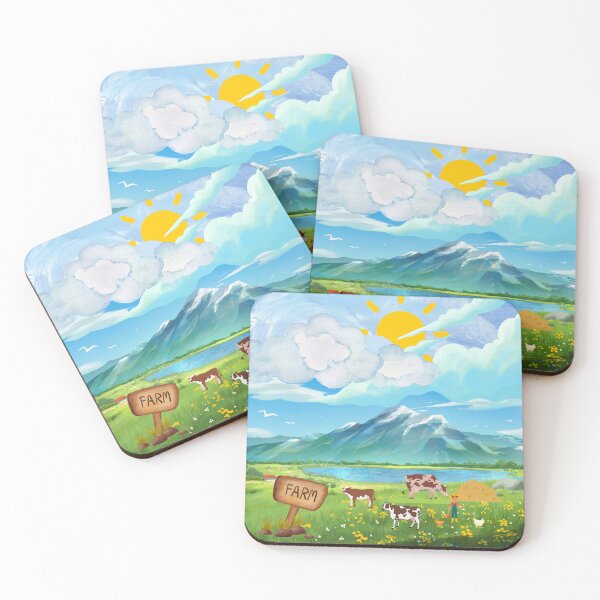 Item preview,  "Idyllic Farm Scene with Grazing Cows and Chickens" designed and sold by Graphollio-shop.