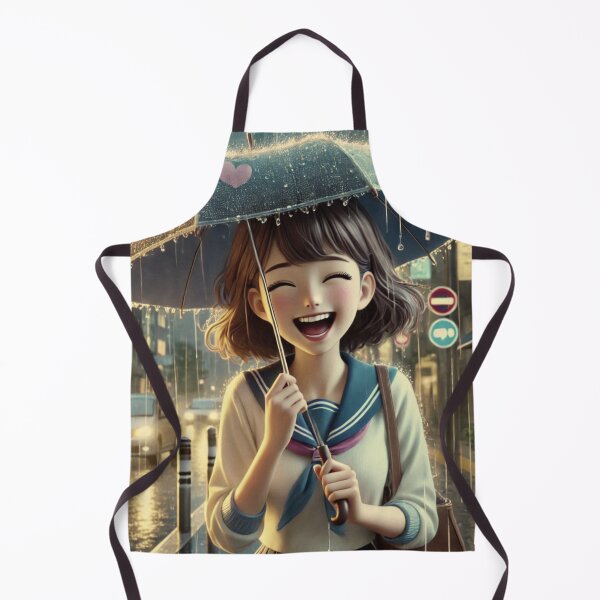 Item preview, Happy Girl Dancing in Rain, Urban Umbrella Romance. designed and sold by choder61.
