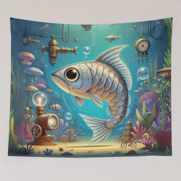 Item preview, Steampunk Platinum Arowana designed and sold by Sillytoe.