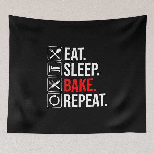 Item preview, Eat. Sleep. Bake. Repeat designed and sold by Cat Lady Designs.