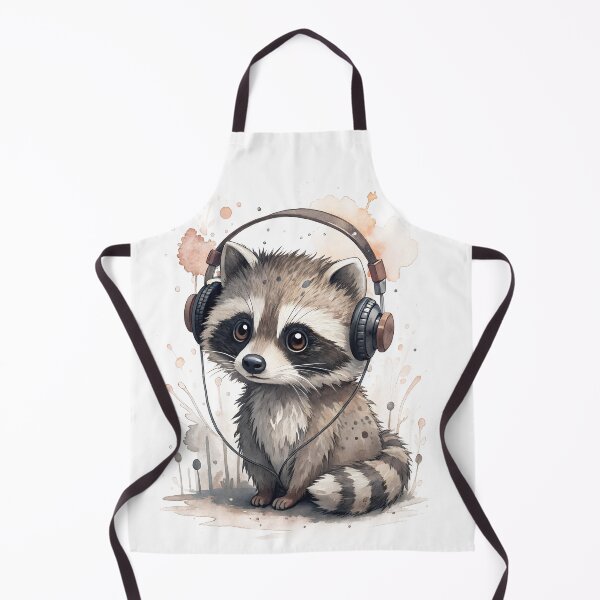 Item preview, Cool kawaii racoon wearing headphones designed and sold by glenwith1na.