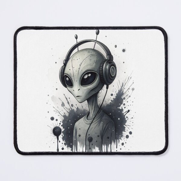 Item preview, Cool alien wearing headphones designed and sold by glenwith1na.