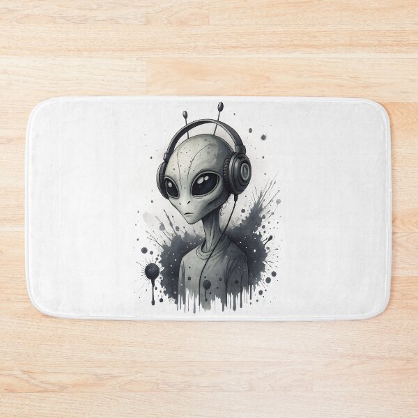 Item preview, Cool alien wearing headphones designed and sold by glenwith1na.