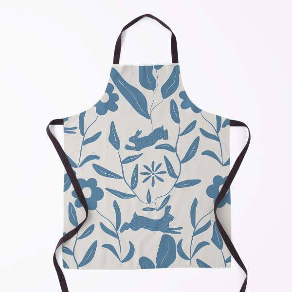Item preview, Hidden Rabbit Illustration Art in the Forest - Blue and White designed and sold by Dossen Design.