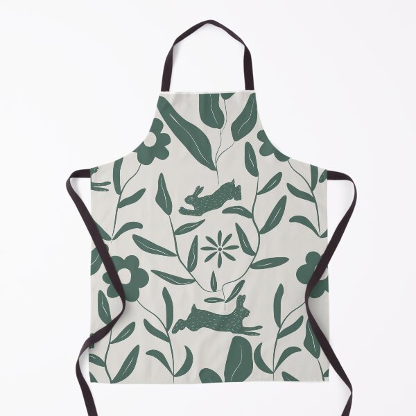 Item preview, Hidden Rabbit Illustration Art in the Forest - Dark Green and white designed and sold by Dossen Design.