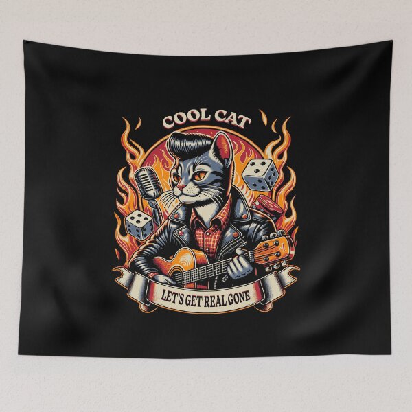 Item preview, Rockabilly Cat Let's Get Real Gone designed and sold by SummerPainter.