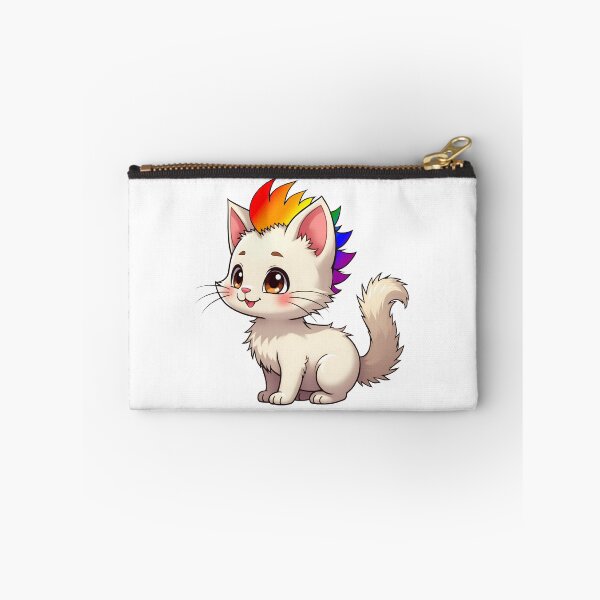 Item preview, Adorable Kawaii Kitty with Cute LGBTQ Pride Rainbow Mohawk designed and sold by Travelslightly.