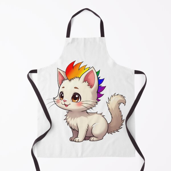 Item preview, Adorable Kawaii Kitty with Cute LGBTQ Pride Rainbow Mohawk designed and sold by Travelslightly.