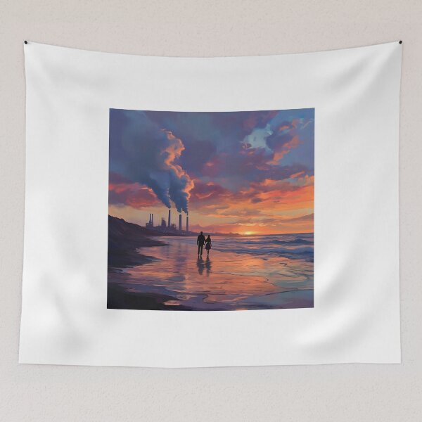 Item preview, Valentines Day Sunset: Love in an Industrial Landscape designed and sold by Amr Siam.
