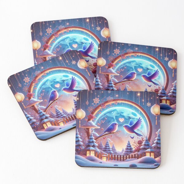 Item preview, Love Birds Nestled in a Winter Wonderland for the New Year designed and sold by choder61.