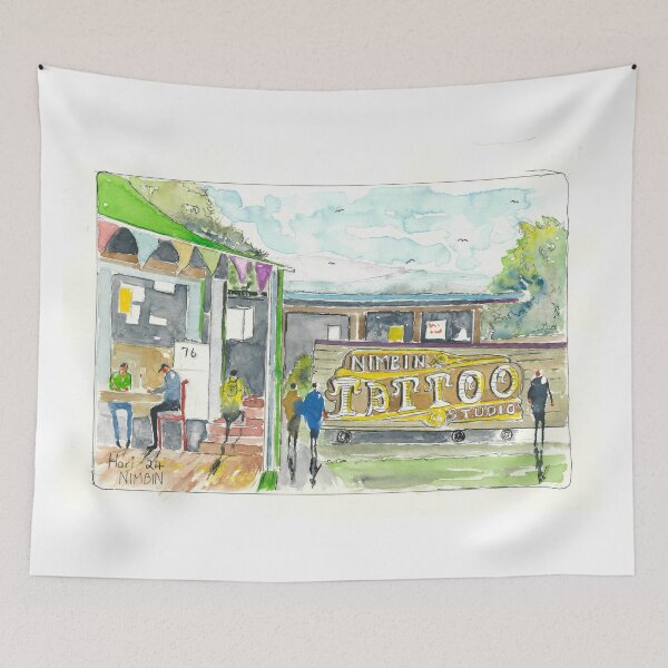 Item preview, Painting of Nimbin Tattoo Studio designed and sold by Harry Mountain Art.