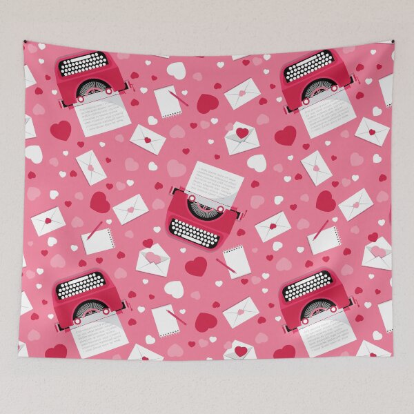 Item preview,  valentines romance typewriter love letters hearts designed and sold by Gossip Rag.