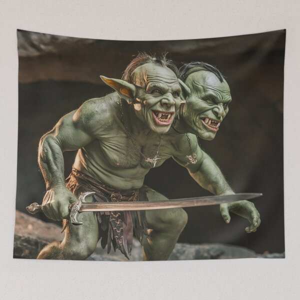 Item preview, The Twins - Two Goblin Heads on One Goblin Body designed and sold by shakespeare1212.