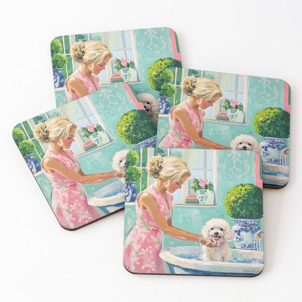 Item preview, Grandmillennial art, Happy Splashing, whimsical fine art designed and sold by SophieClimaArt.