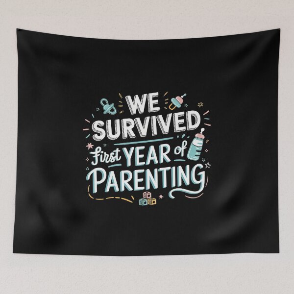 Item preview, We Survived First Year of Parenting designed and sold by MagicWander.