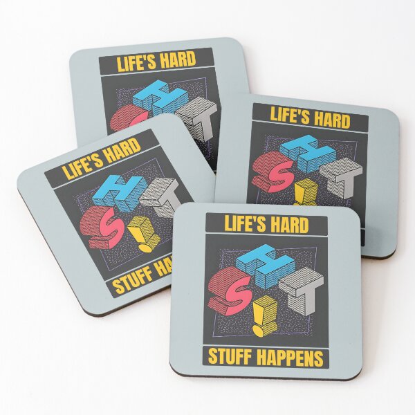 Item preview, Life´s Hard, Stuff Happens, Typographic Art designed and sold by Mariana Piana.