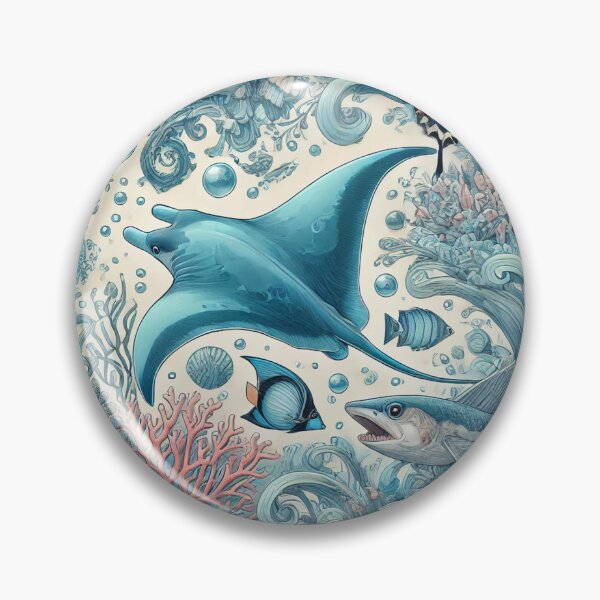 Item preview, Manta Ray - Colourful Pastel Scuba Diving Pattern designed and sold by SLGA-Designs.