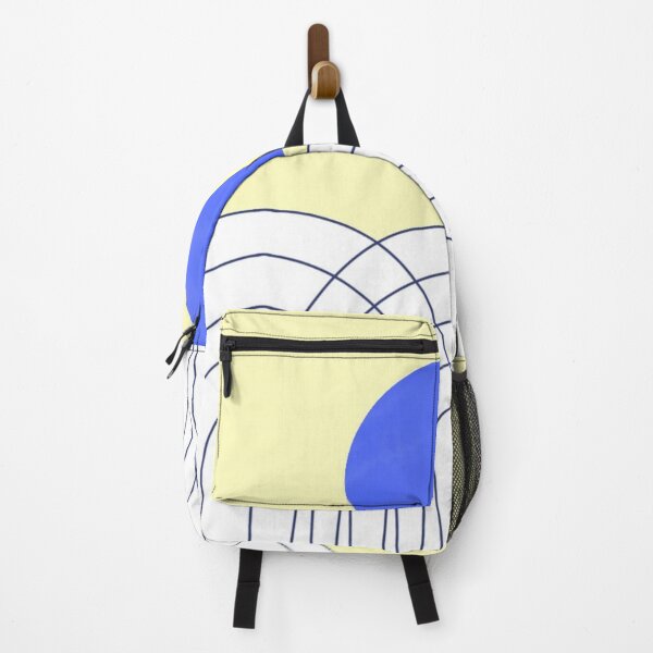 Item preview, Abstract Illustration of a Blue Circle with Overlapping Lines on a Yellow Background designed and sold by Beautiful art store.