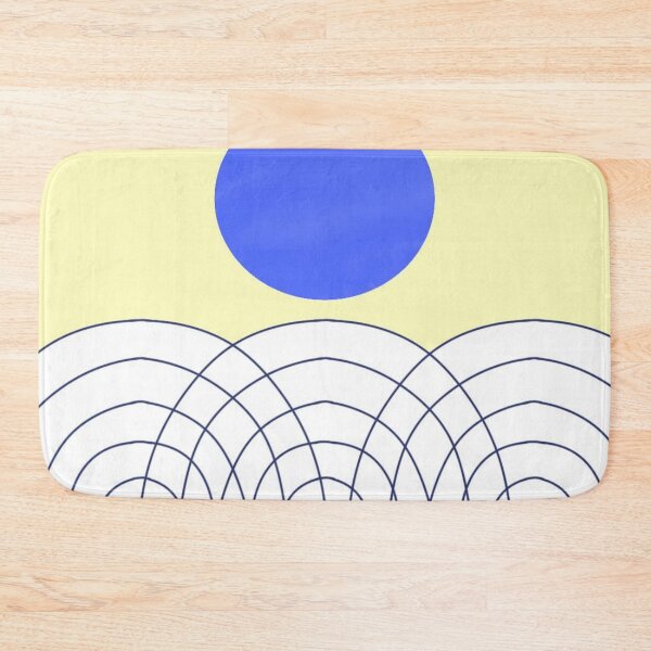 Item preview, Abstract Illustration of a Blue Circle with Overlapping Lines on a Yellow Background designed and sold by Beautiful art store.