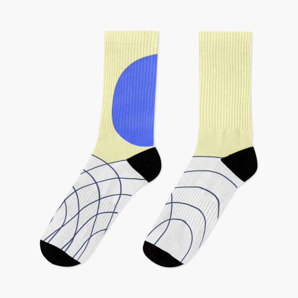 Item preview, Abstract Illustration of a Blue Circle with Overlapping Lines on a Yellow Background designed and sold by Beautiful art store.