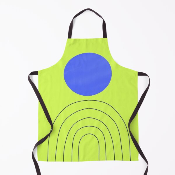 Item preview, Vibrant Abstract Art with Blue Circle and Curved Patterns on Green Background designed and sold by Beautiful art store.