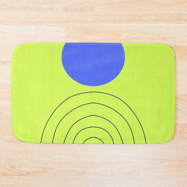 Item preview, Vibrant Abstract Art with Blue Circle and Curved Patterns on Green Background designed and sold by Beautiful art store.