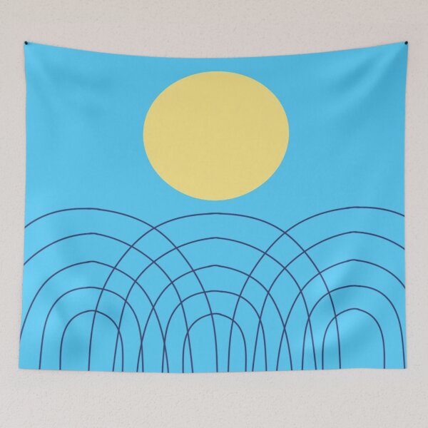 Item preview, Abstract Illustration of a Blue Circle with Overlapping Lines on a blue Background designed and sold by Beautiful art store.