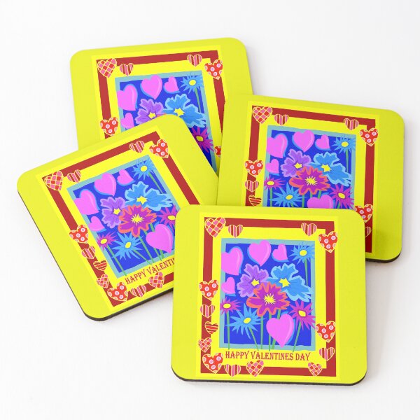 Item preview, Valentines Day Hearts and Flowers Abstract Advertising Print designed and sold by posterbobs.